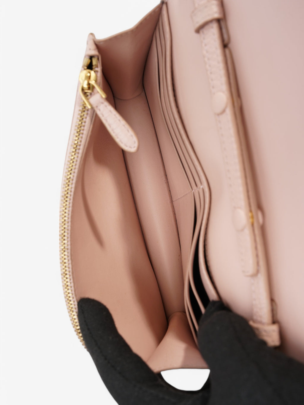Burberry Henley Wallet On Chain Light Pink Grained Leather