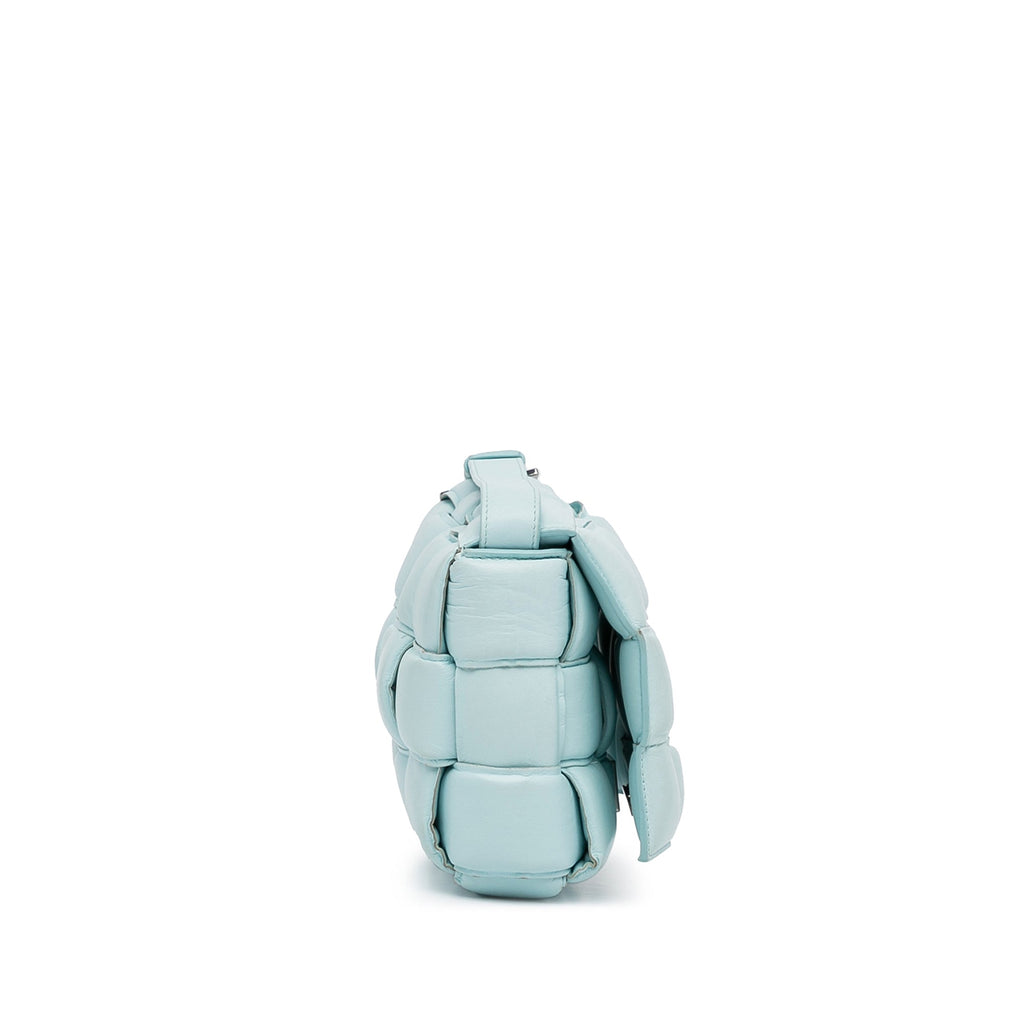 SALE Bottega Veneta Padded Cassette Blue Leather