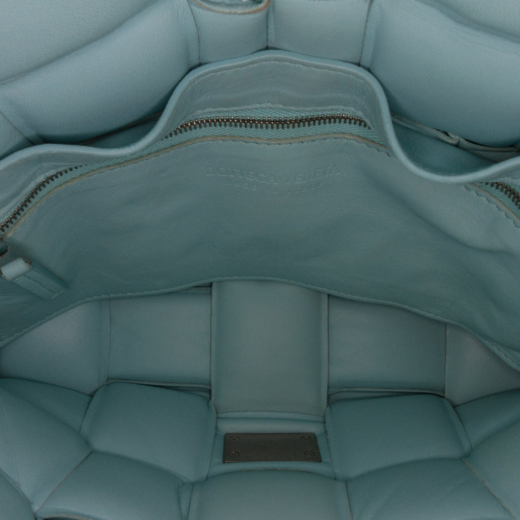 SALE Bottega Veneta Padded Cassette Blue Leather