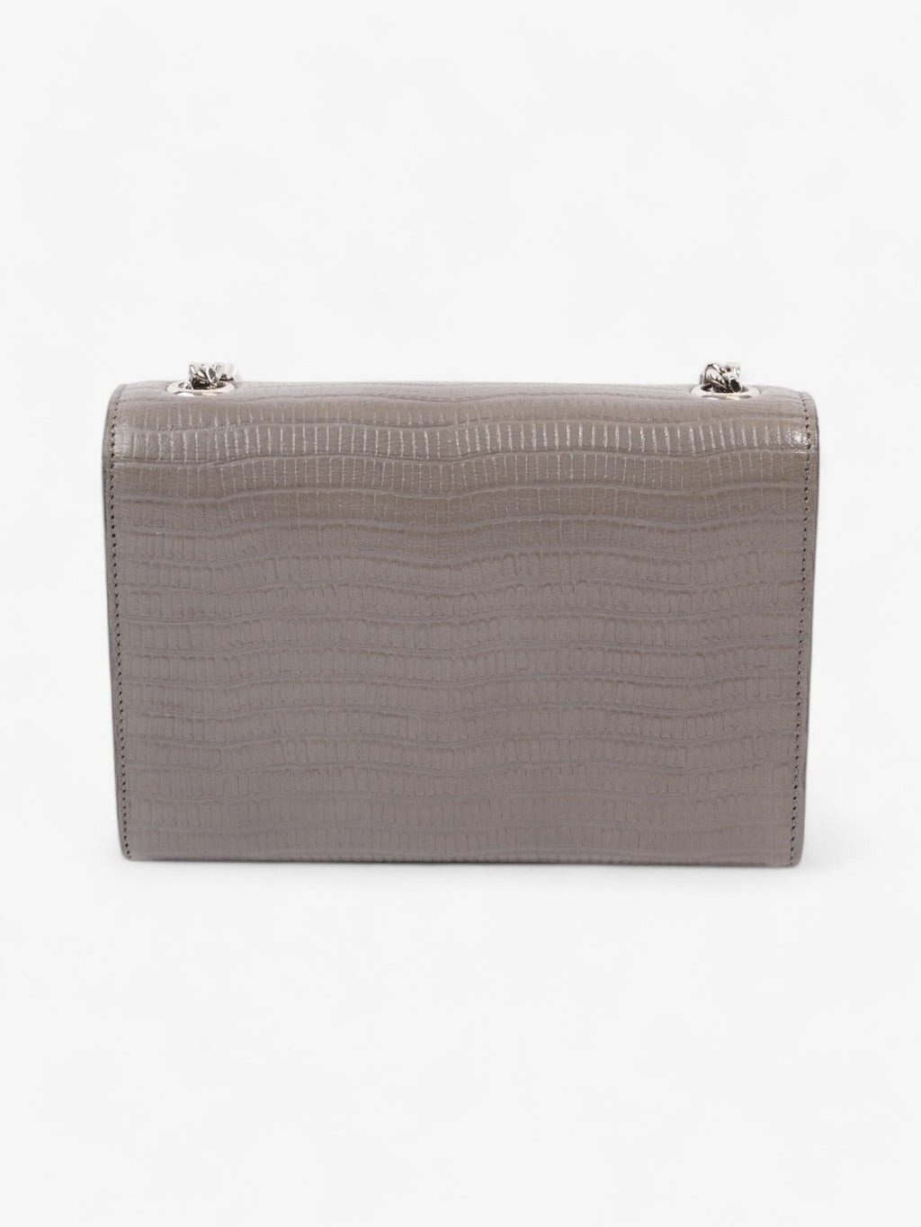 Saint Laurent Kate Tassel Grey Embossed Leather Small