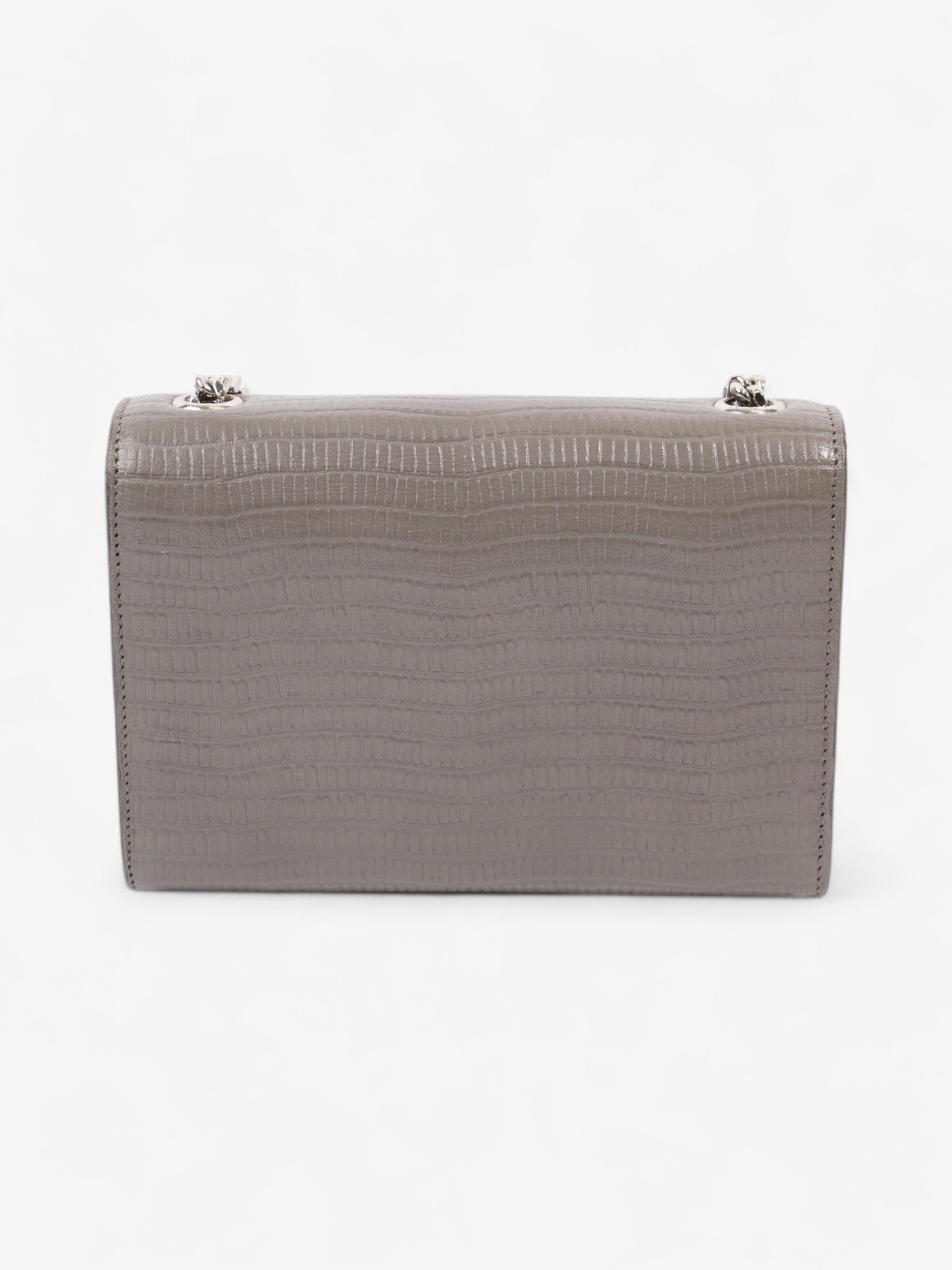 Saint Laurent Kate Tassel Grey Embossed Leather Small