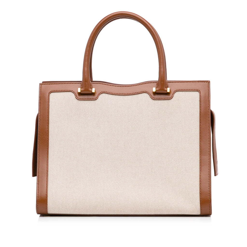 Yves Saint Laurent Uptown Tote Medium Brown Canvas