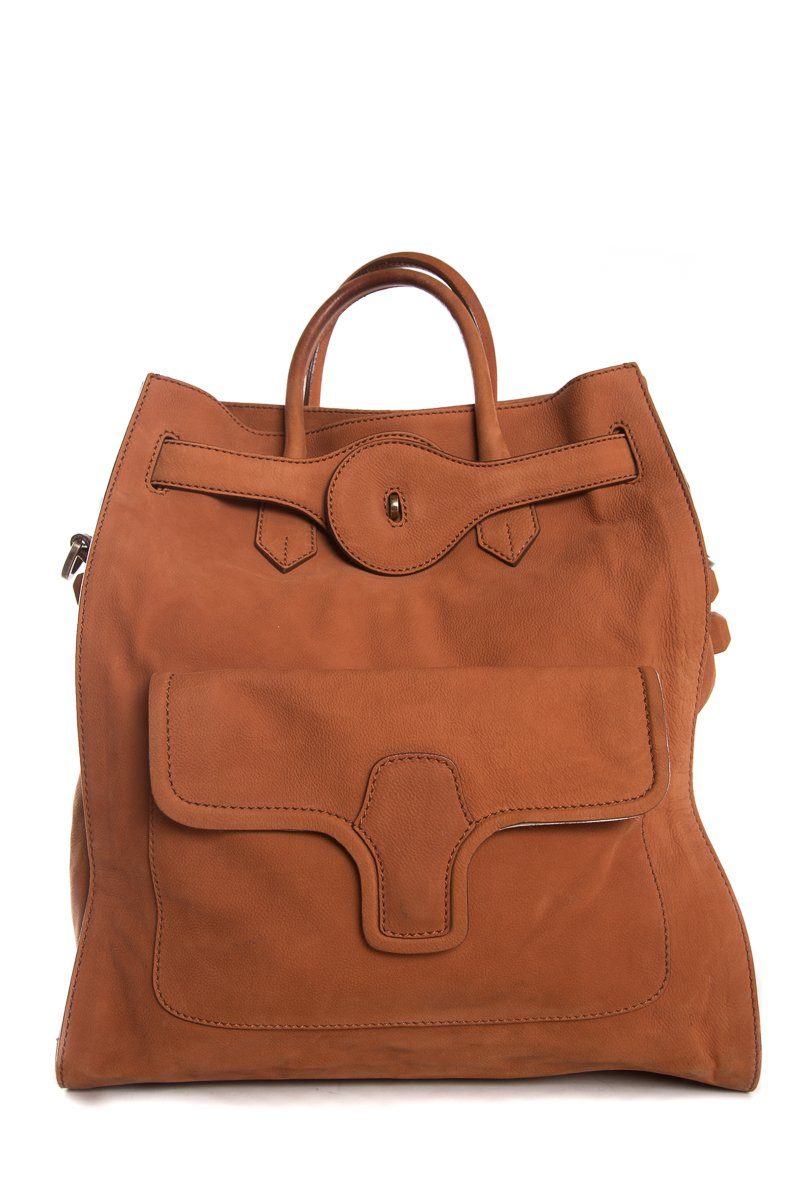 Balenciaga Orange Suede Lune Handle Bag