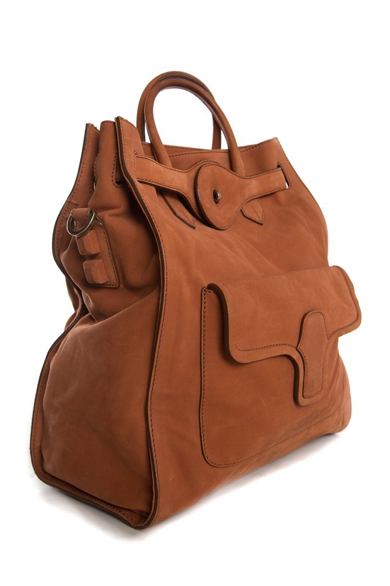Balenciaga Orange Suede Lune Handle Bag