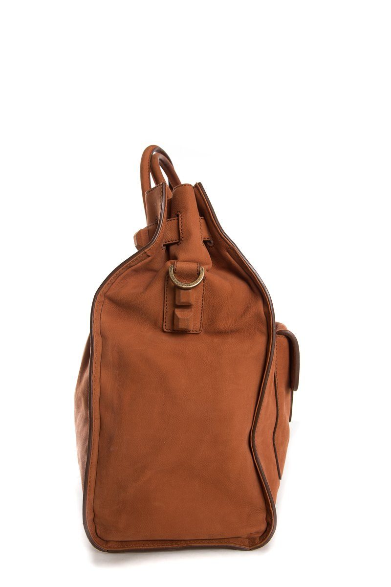 Balenciaga Orange Suede Lune Handle Bag