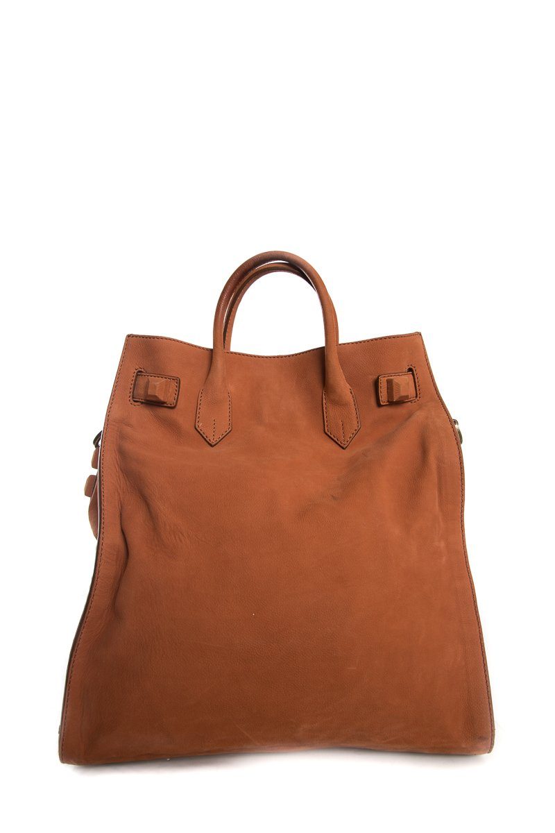 Balenciaga Orange Suede Lune Handle Bag