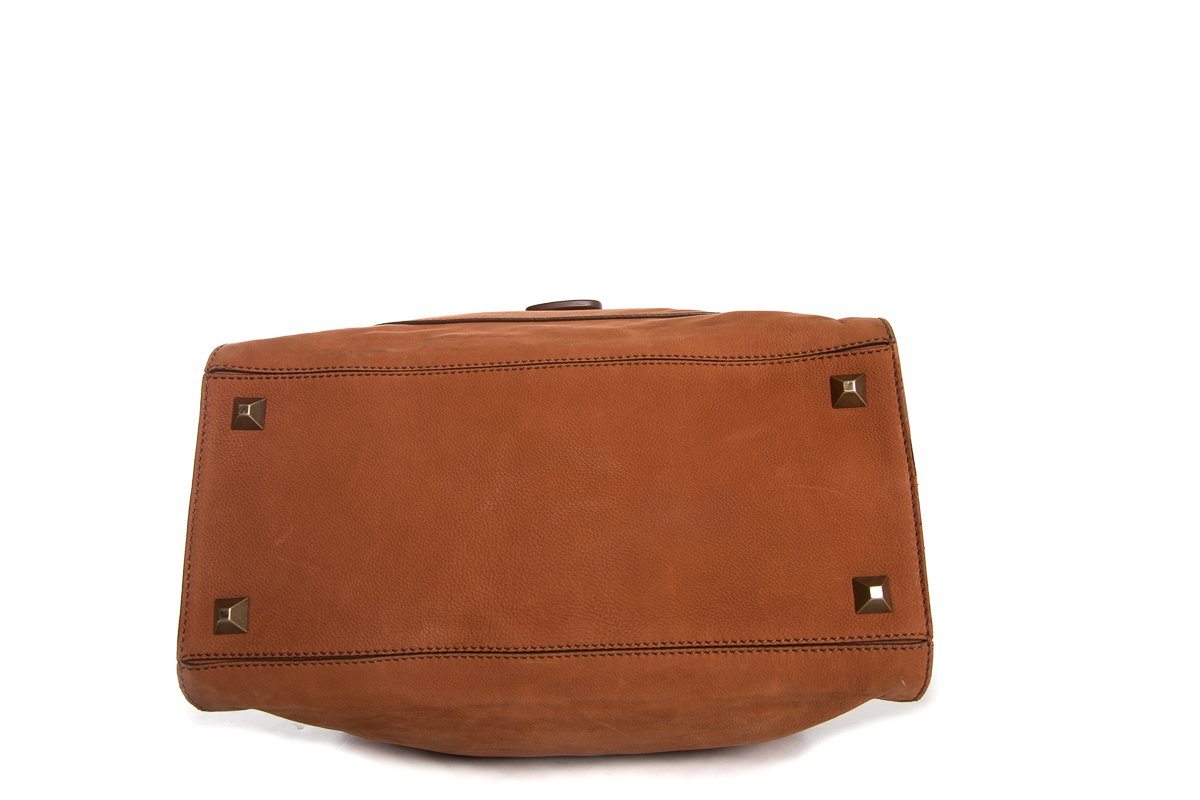 Balenciaga Orange Suede Lune Handle Bag