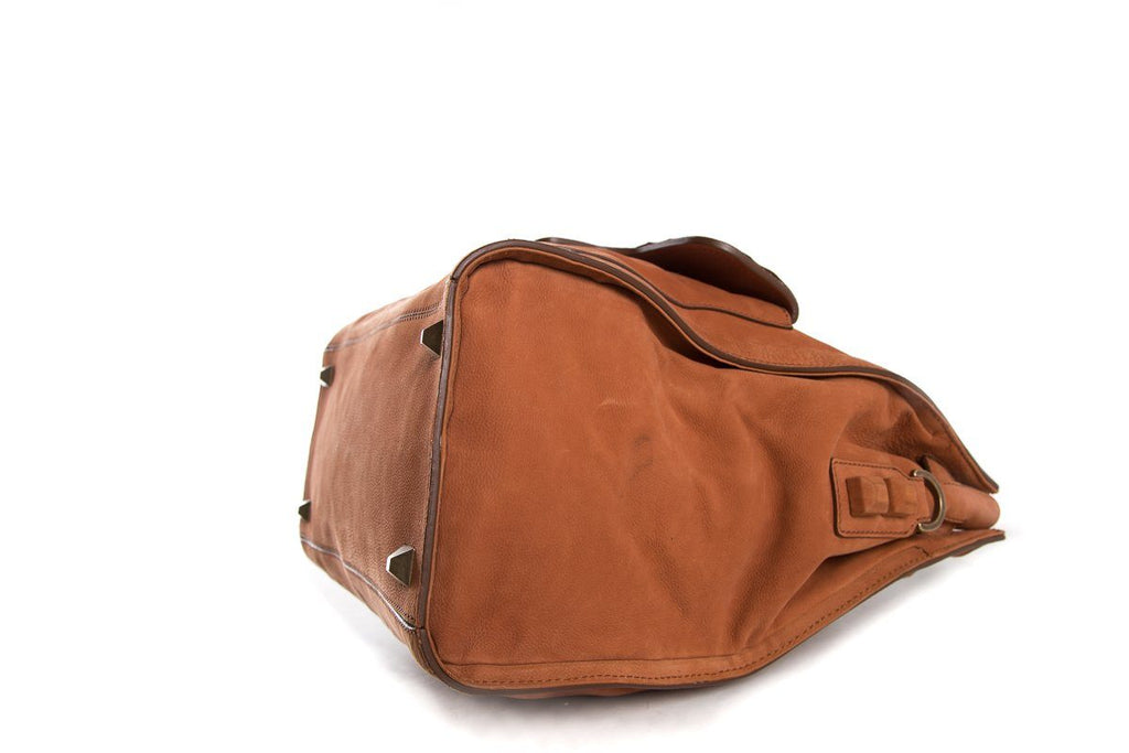 Balenciaga Orange Suede Lune Handle Bag