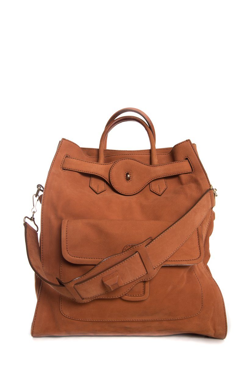 Balenciaga Orange Suede Lune Handle Bag