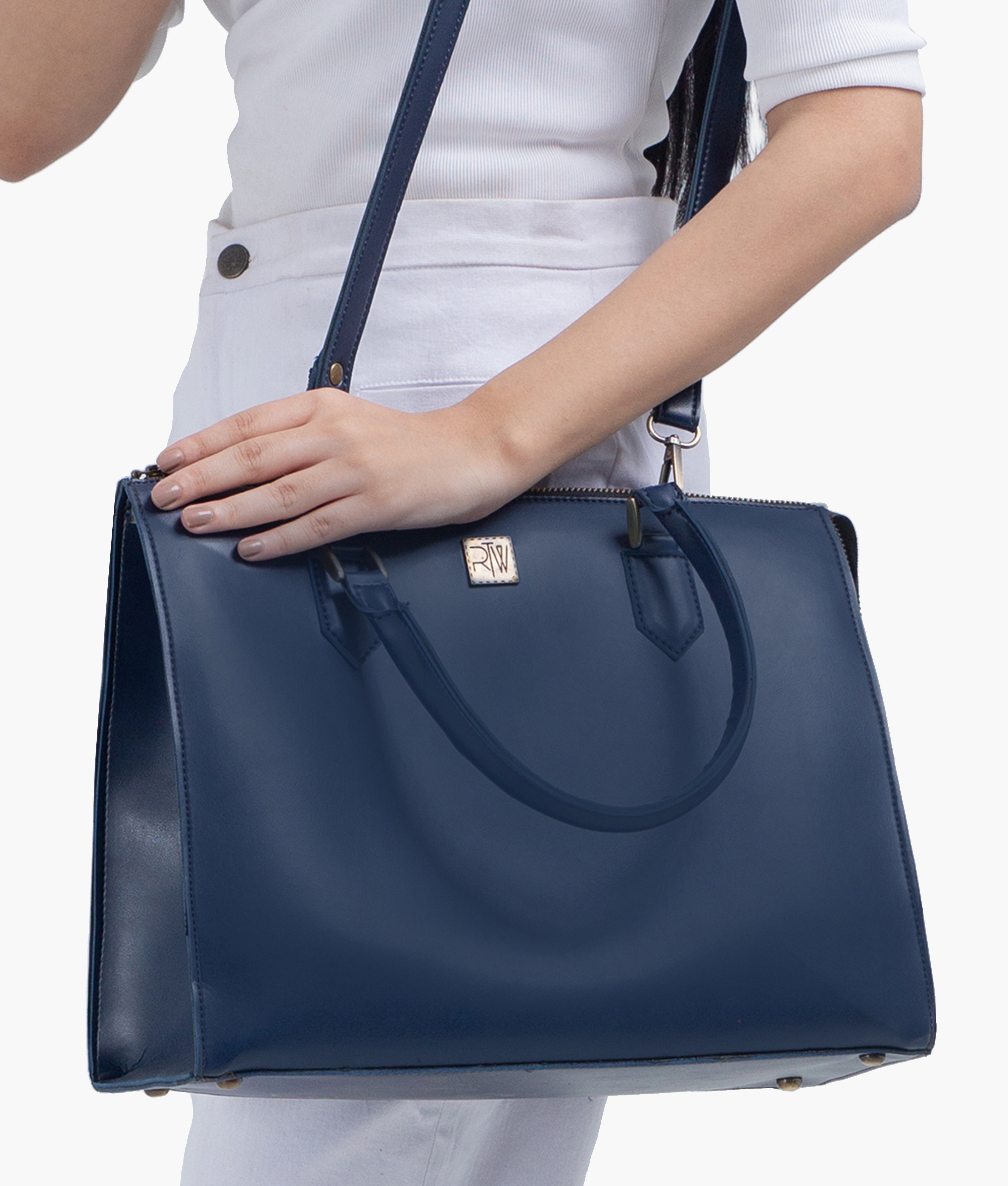 Blue workplace handbag