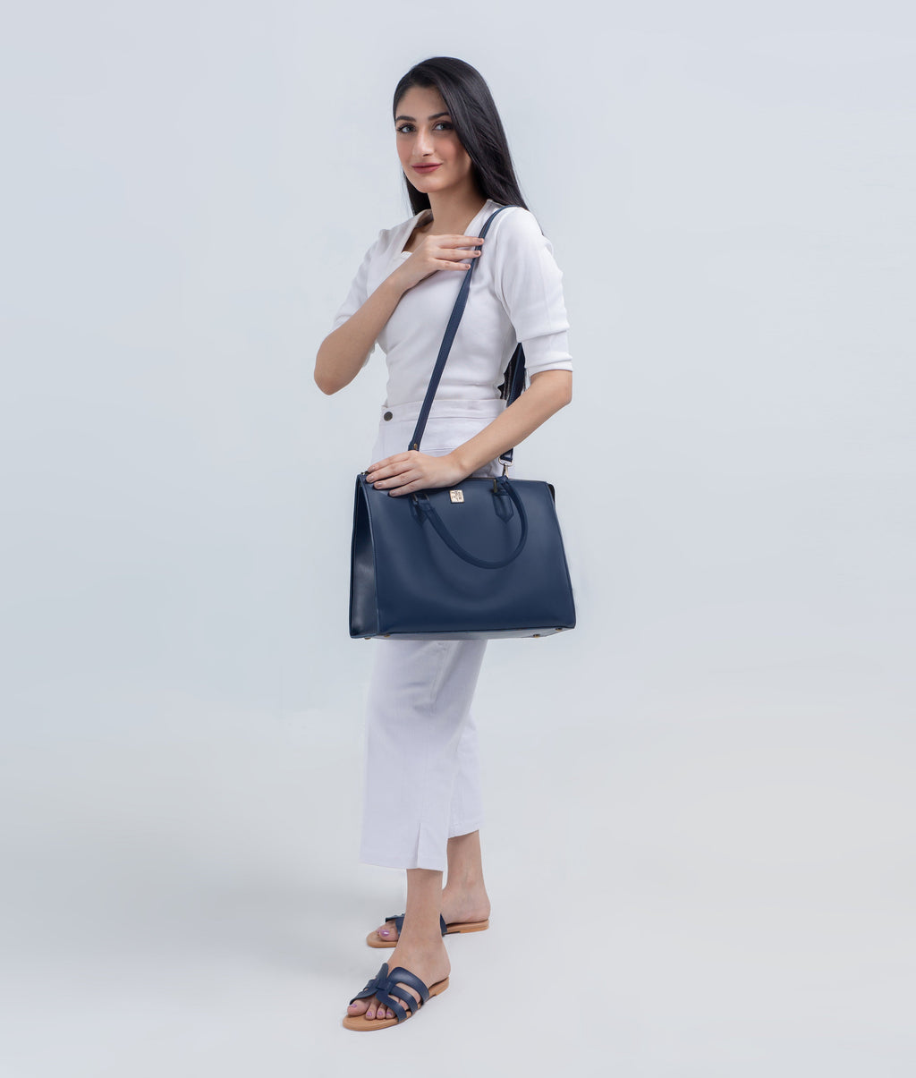 Blue workplace handbag