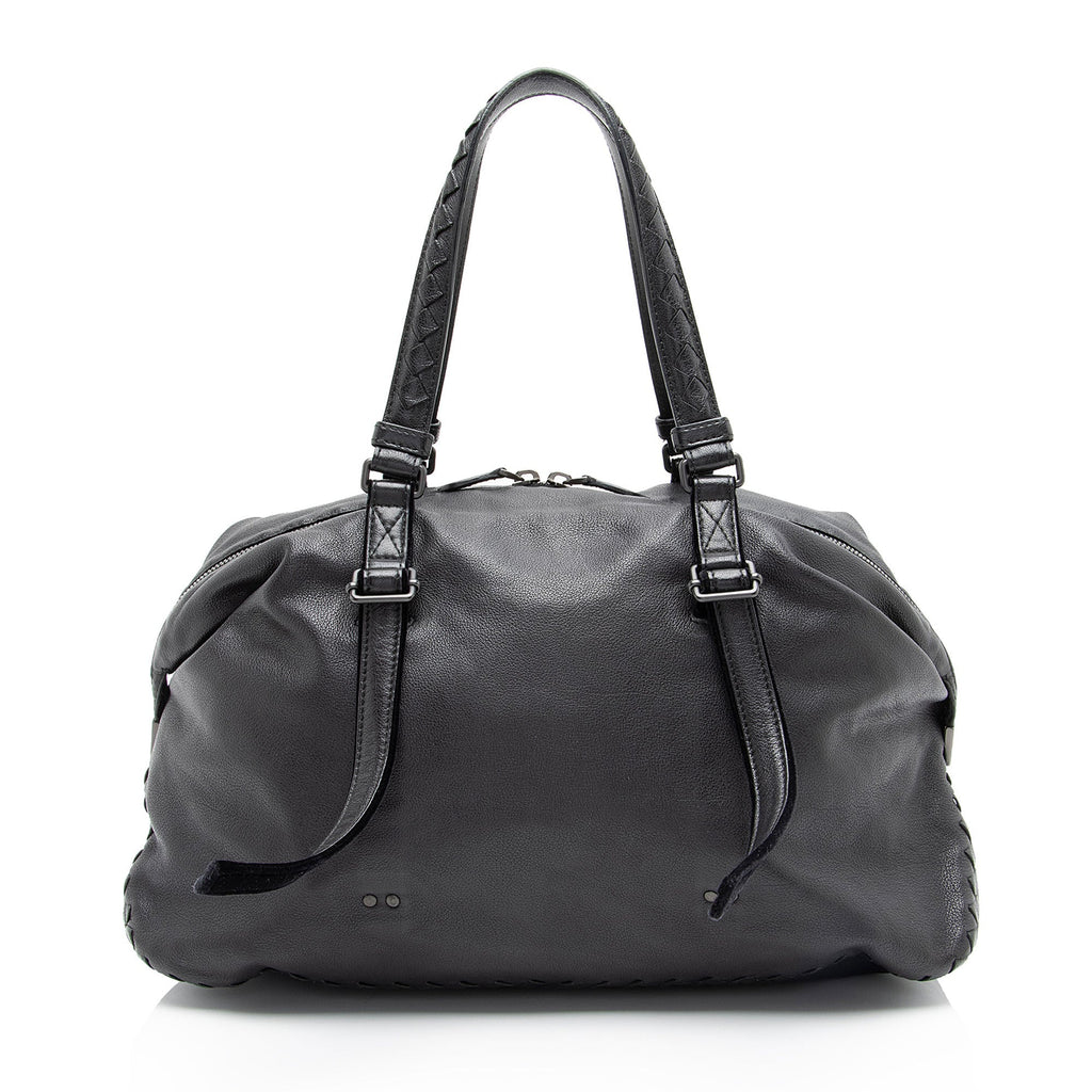 Bottega Veneta Buffalo Leather Satchel (SHF-W1iSWN)