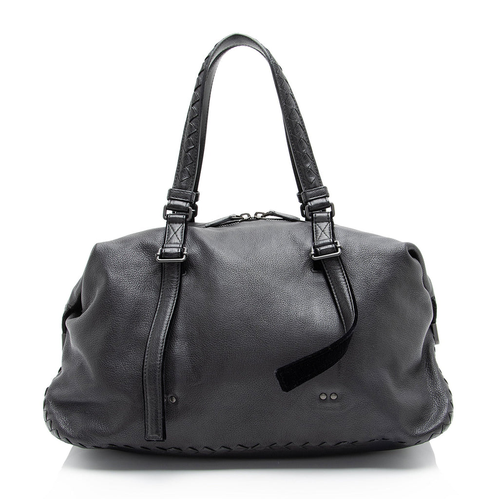 Bottega Veneta Buffalo Leather Satchel (SHF-W1iSWN)