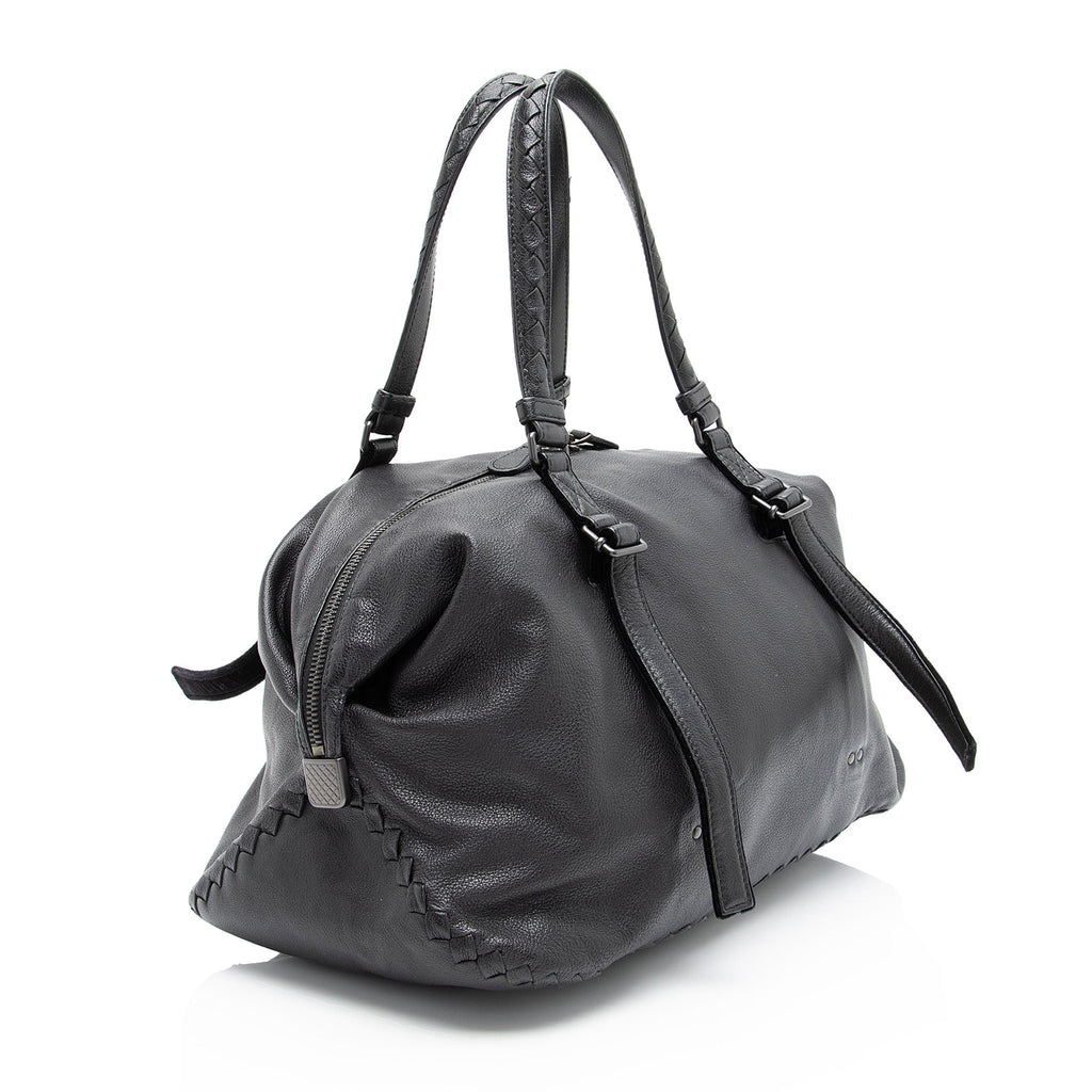 Bottega Veneta Buffalo Leather Satchel (SHF-W1iSWN)