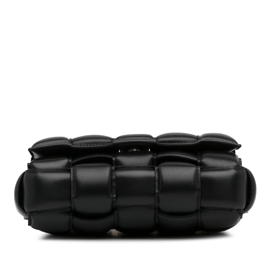 Bottega Veneta Calfskin Intrecciato Padded Chain Cassette Satchel (SHG-535Auh)