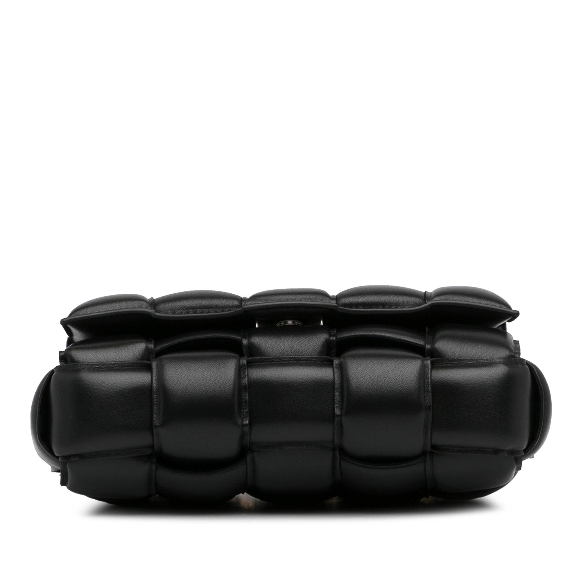 Bottega Veneta Calfskin Intrecciato Padded Chain Cassette Satchel (SHG-535Auh)