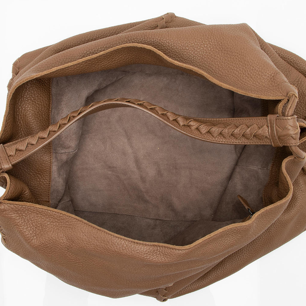 Bottega Veneta Cervo Leather Intrecciato Large Hobo (SHF-23370)