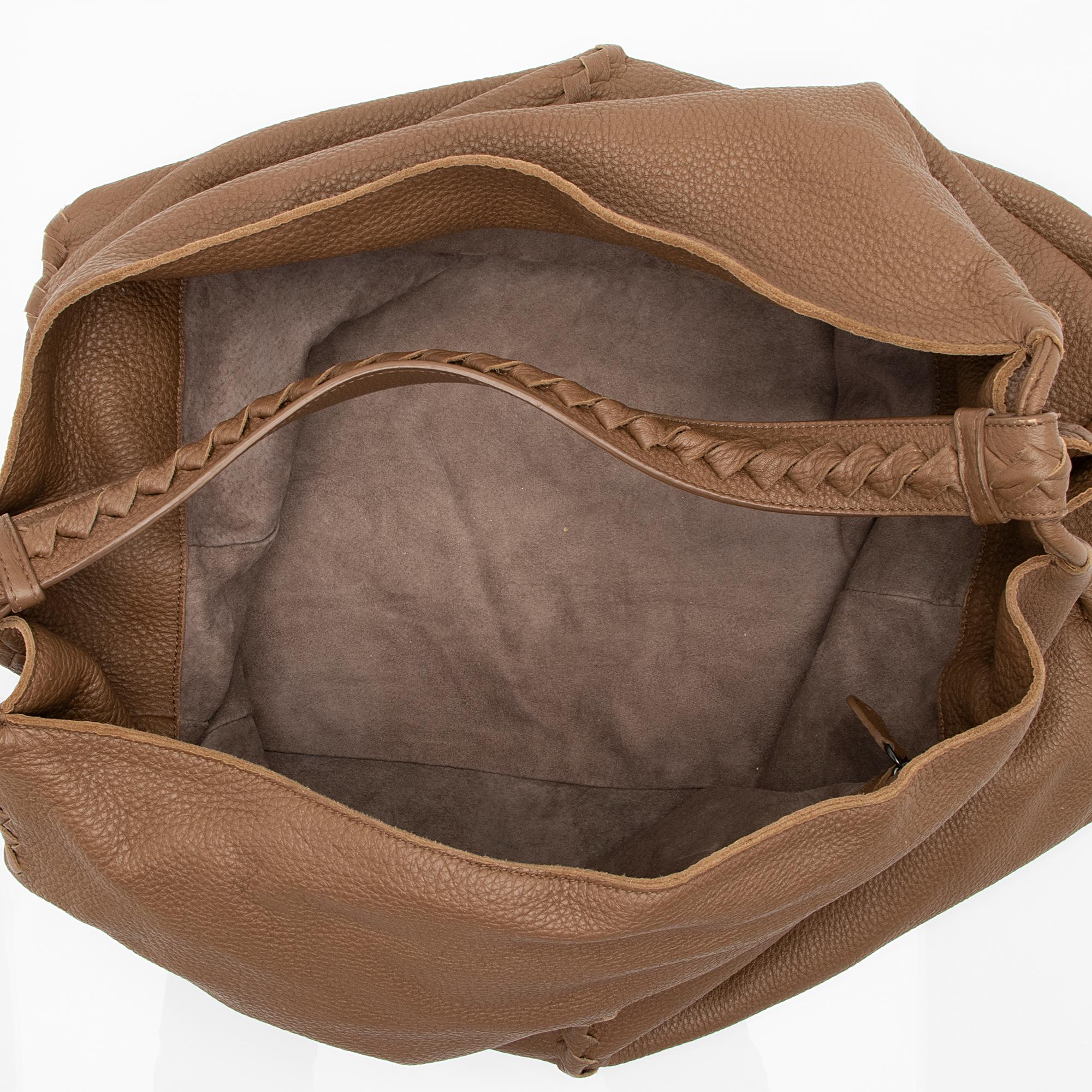 Bottega Veneta Cervo Leather Intrecciato Large Hobo (SHF-23370)