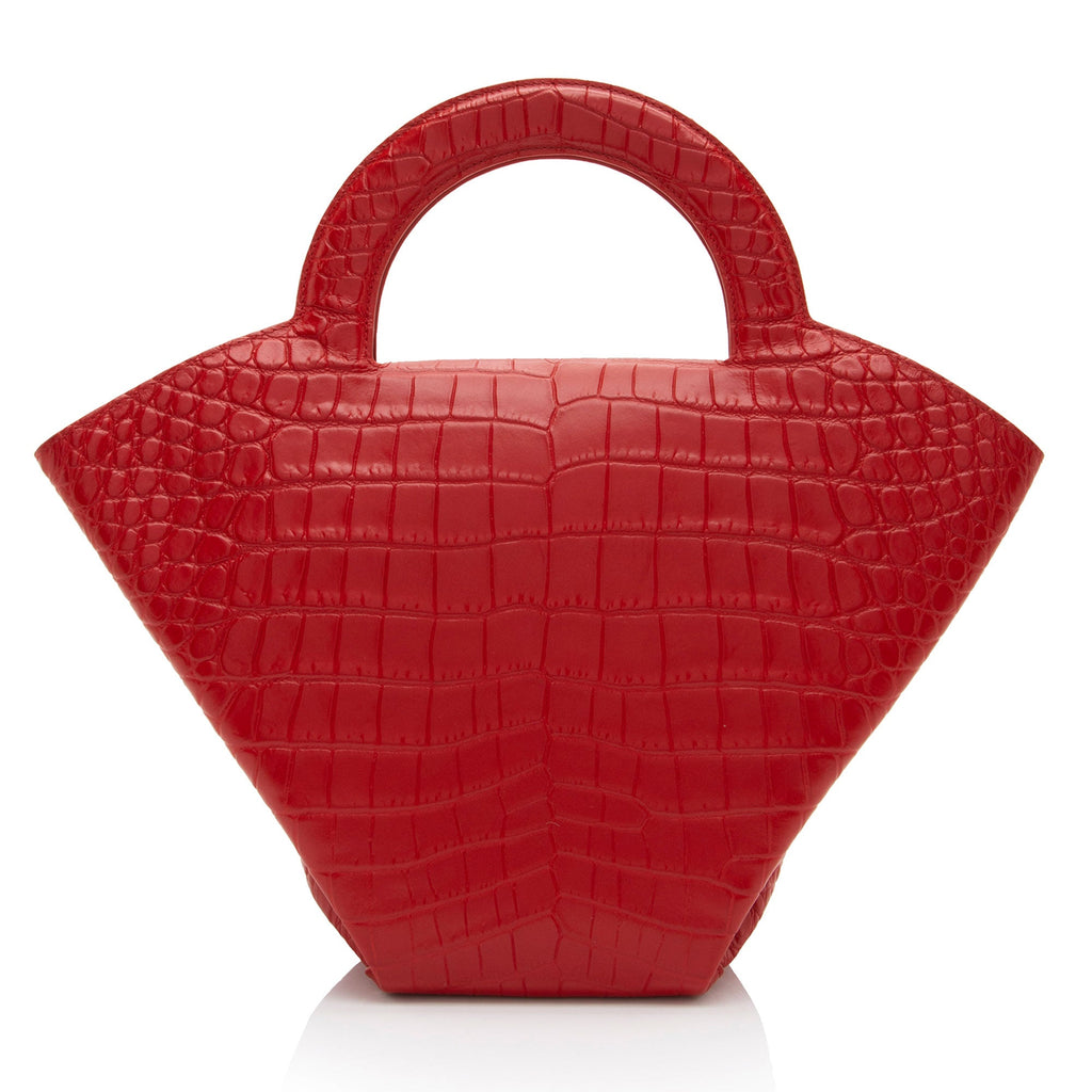 Bottega Veneta Croc Embossed Doll Tote (SHF-CxLKHC)