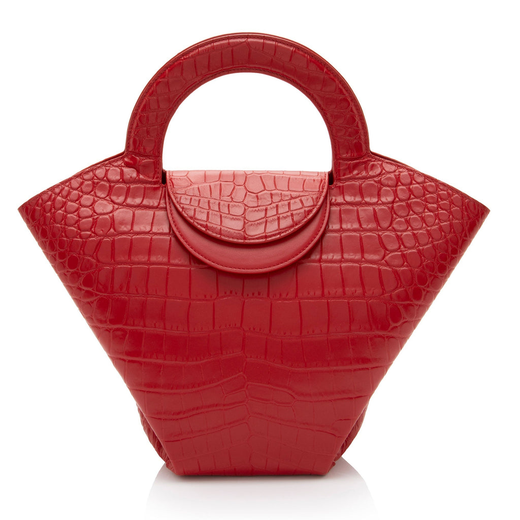 Bottega Veneta Croc Embossed Doll Tote (SHF-CxLKHC)