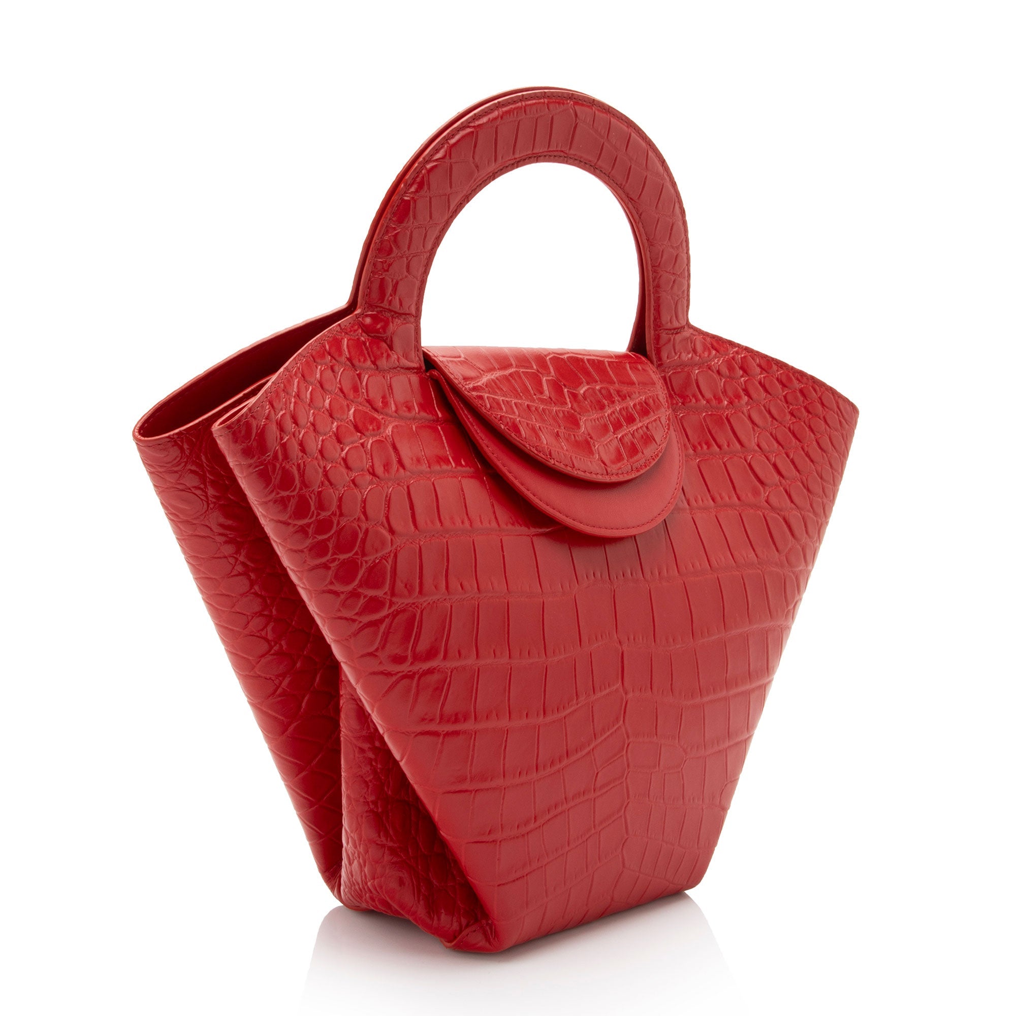 Bottega Veneta Croc Embossed Doll Tote (SHF-CxLKHC)
