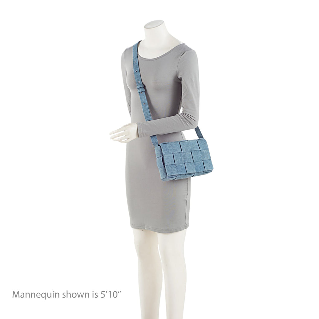 Bottega Veneta Denim Intrecciato Cassette Crossbody (SHF-bjvGME)