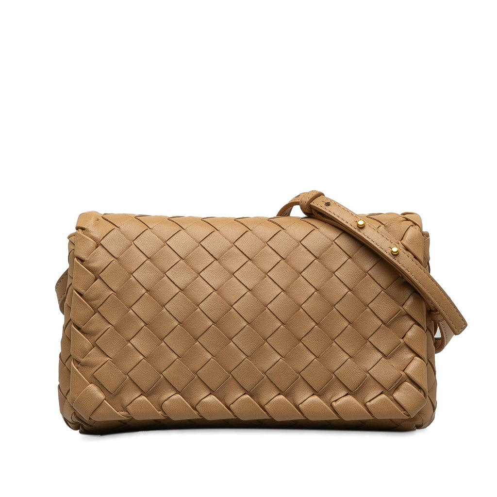 Bottega Veneta Intrecciato Flap Crossbody Bag (SHG-zM1bxm)