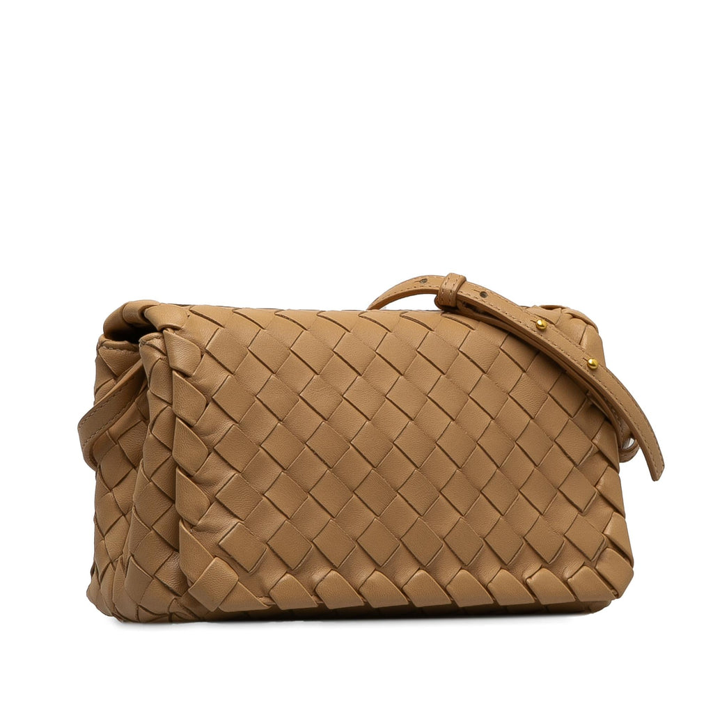 Bottega Veneta Intrecciato Flap Crossbody Bag (SHG-zM1bxm)
