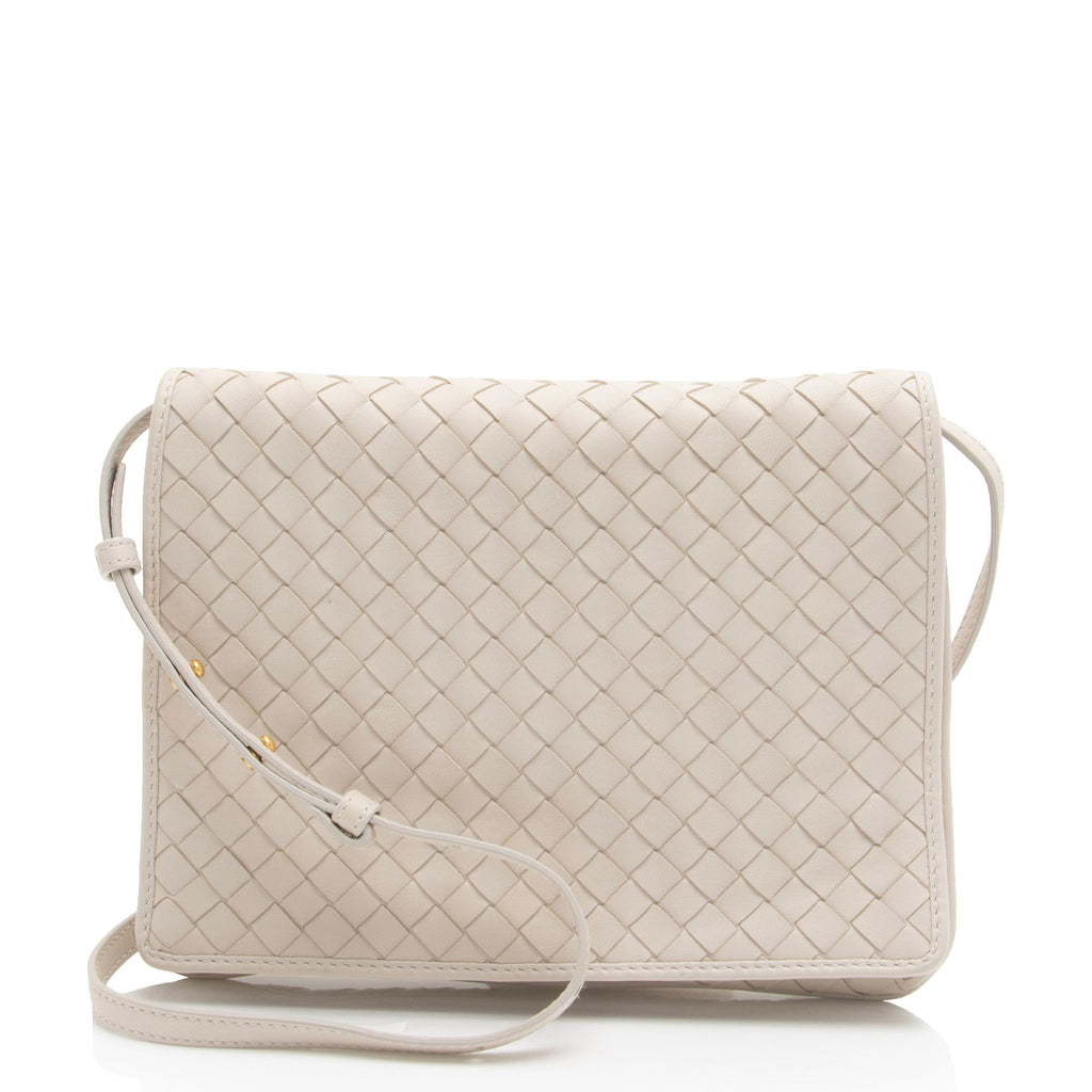 Bottega Veneta Intrecciato Nappa Flap Shoulder Bag (SHF-hDq80J)