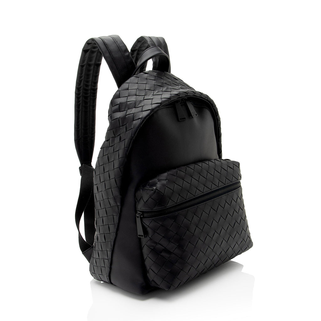 Bottega Veneta Intrecciato Nappa Front Pocket Medium Backpack (SHF-RpBOnW)