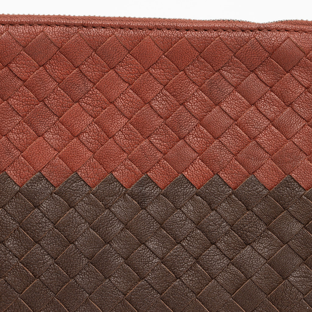 Bottega Veneta Intrecciato Nappa Tricolor Zip Pouch (SHF-y50aov)