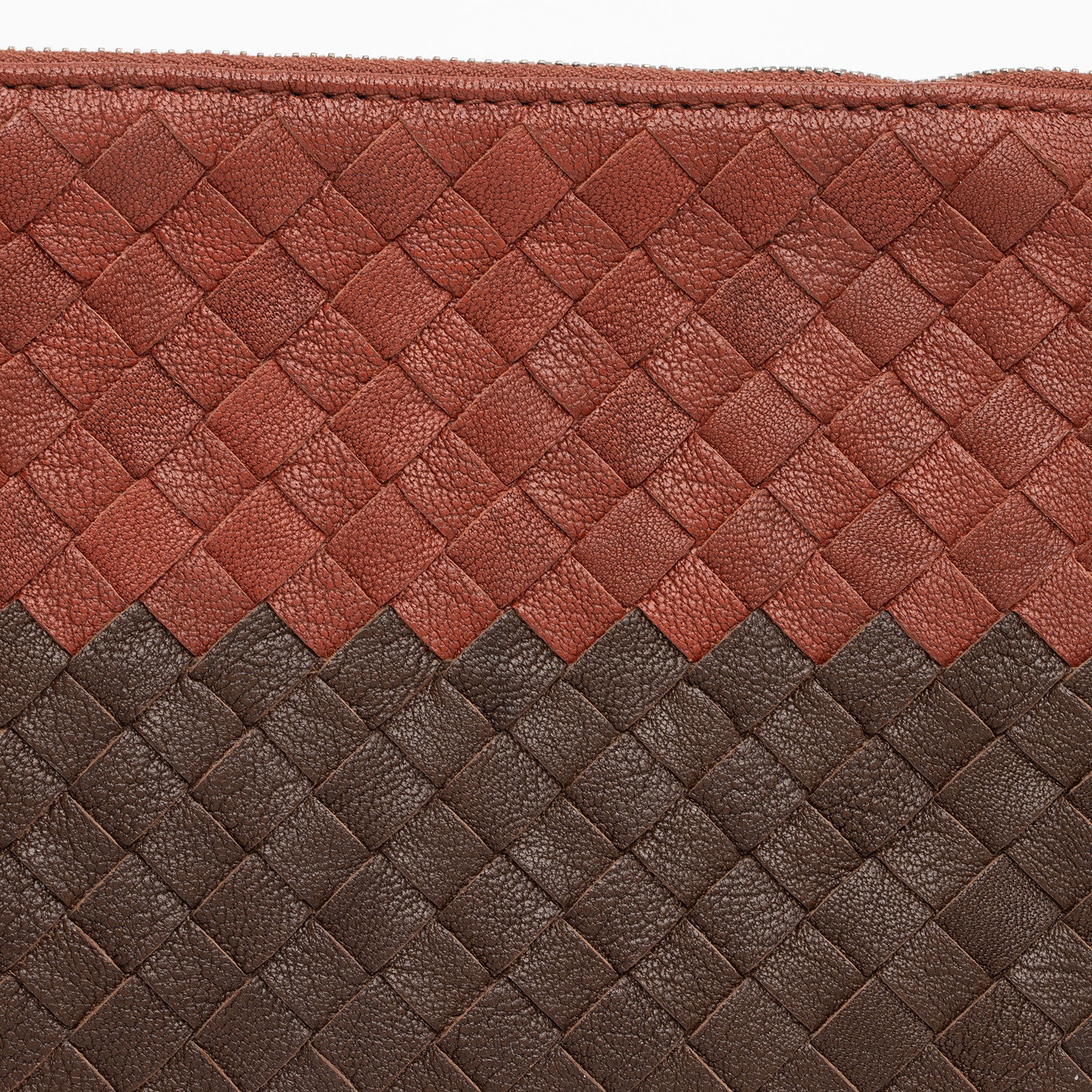Bottega Veneta Intrecciato Nappa Tricolor Zip Pouch (SHF-y50aov)