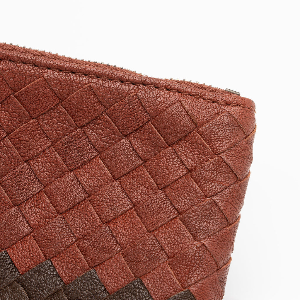 Bottega Veneta Intrecciato Nappa Tricolor Zip Pouch (SHF-y50aov)