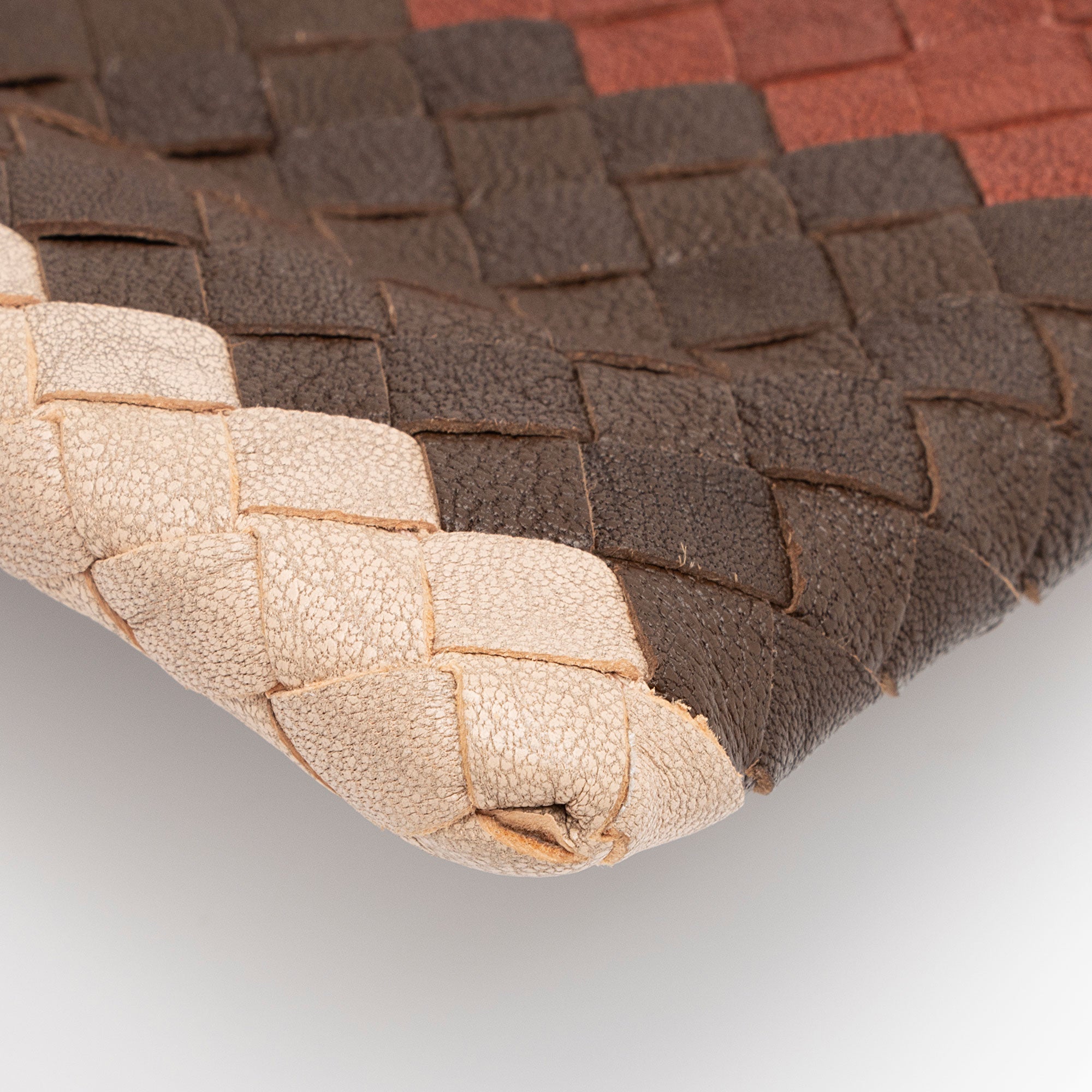 Bottega Veneta Intrecciato Nappa Tricolor Zip Pouch (SHF-y50aov)