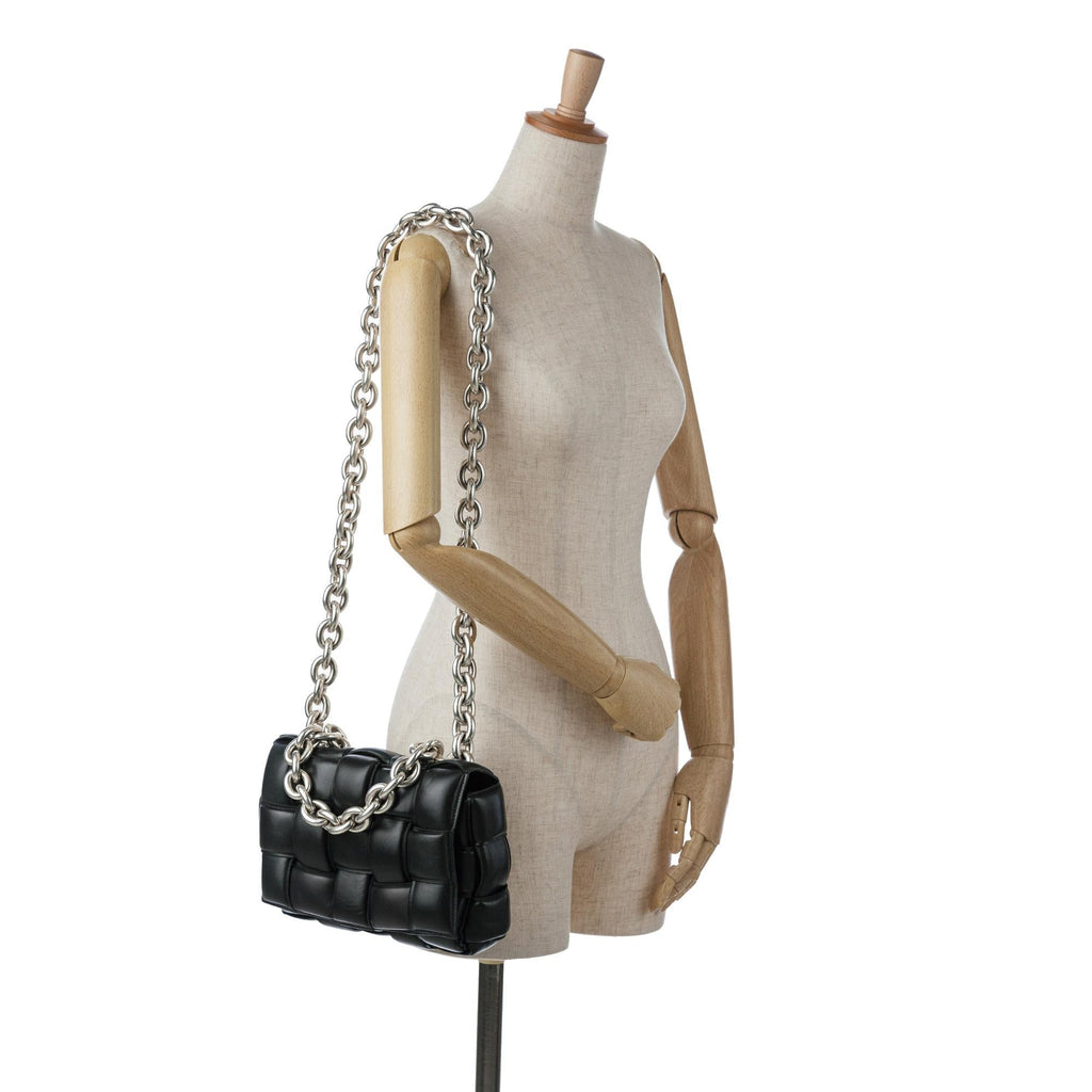 Bottega Veneta Intrecciato Padded Cassette Chain Satchel (SHG-QJfMaM)