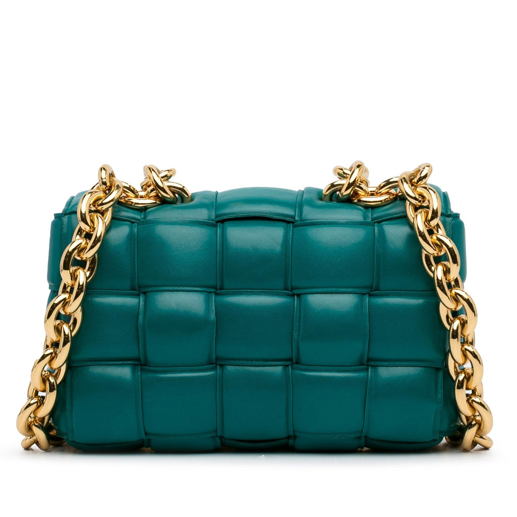 Bottega Veneta Intrecciato Padded Chain Cassette Satchel (SHG-9kIfzC)