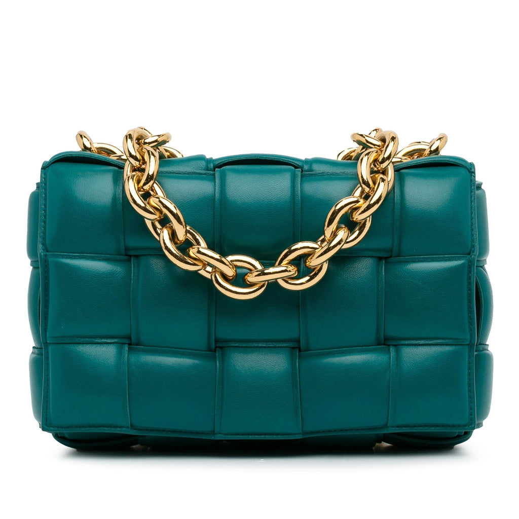 Bottega Veneta Intrecciato Padded Chain Cassette Satchel (SHG-9kIfzC)