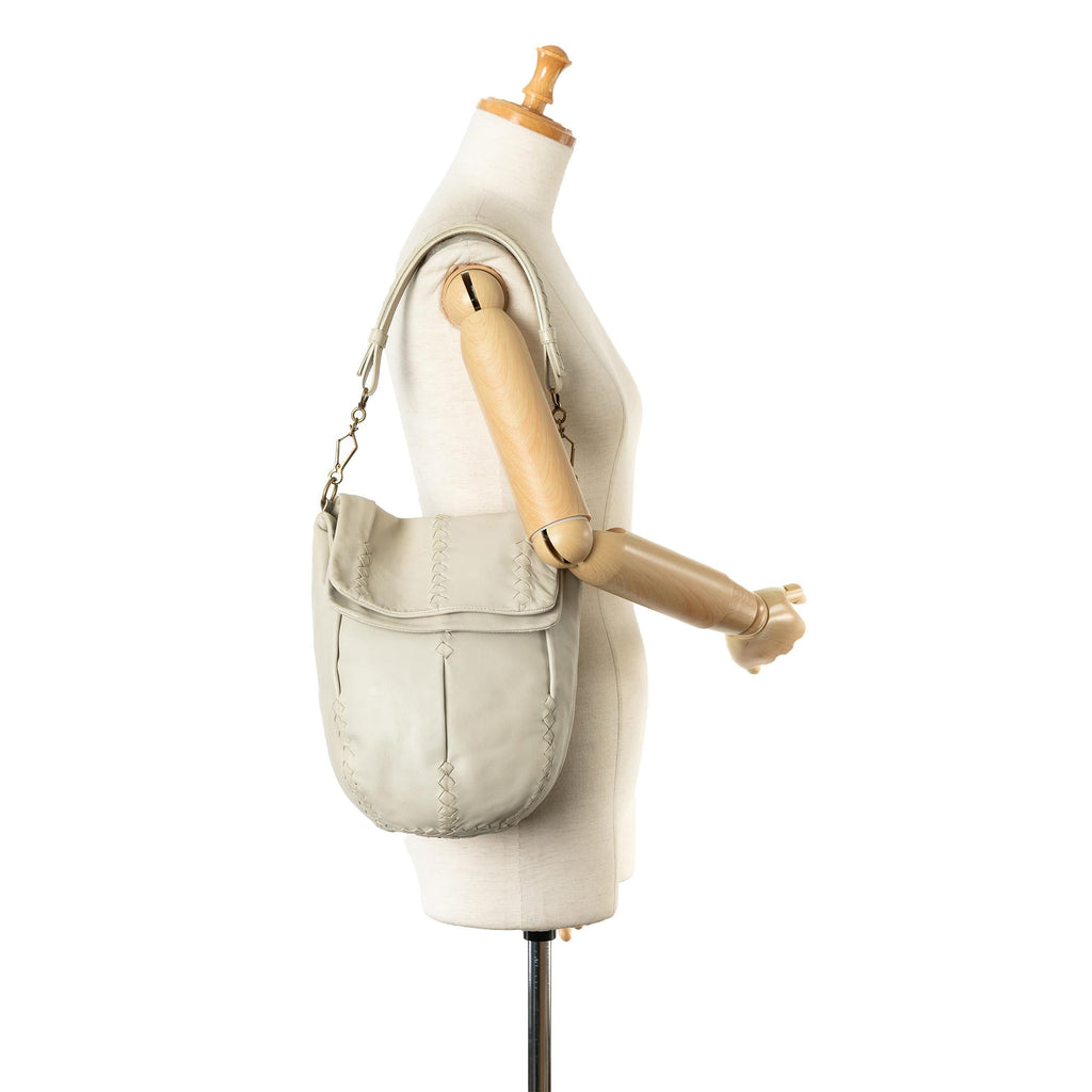 Bottega Veneta Intrecciato-Trimmed Hobo (SHG-Vjy100)
