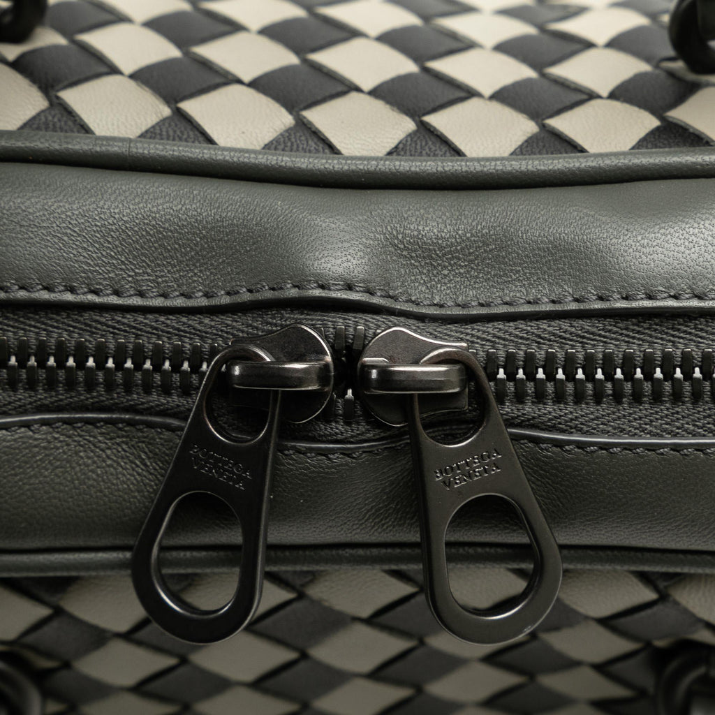 Bottega Veneta Intrecciato-Trimmed Leather Briefcase (SHG-XfagZD)