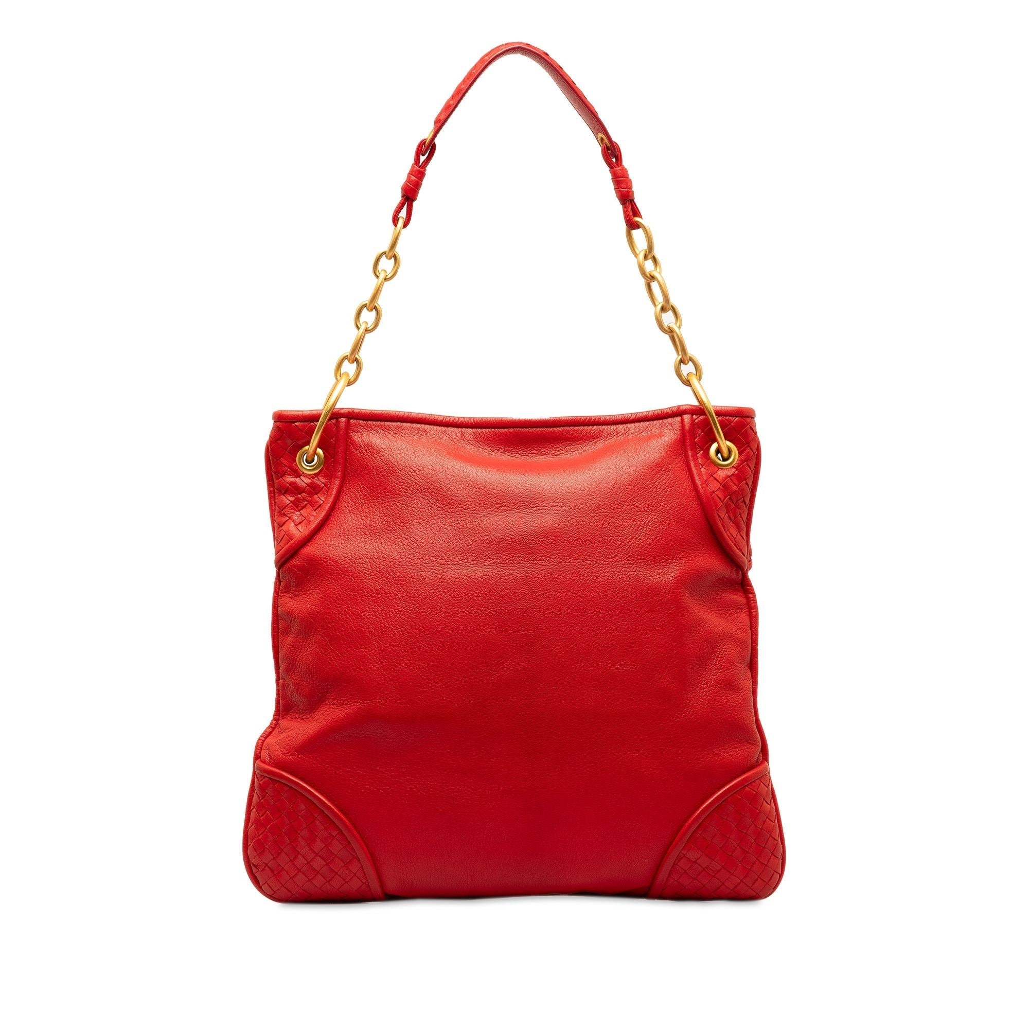 Bottega Veneta Intrecciato Trimmed Leather Shoulder Bag (SHG-3guURJ)