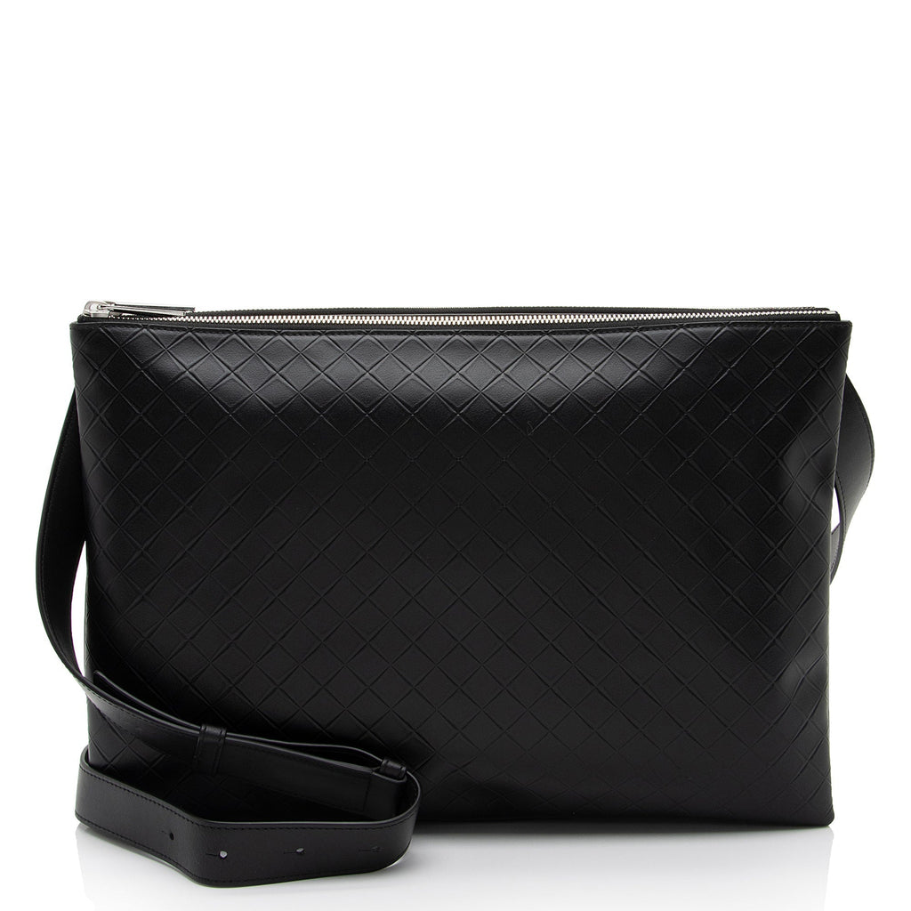 Bottega Veneta Intrecciomirage Nappa Triple Zip Maxi Messenger (SHF-Jn9MKL)