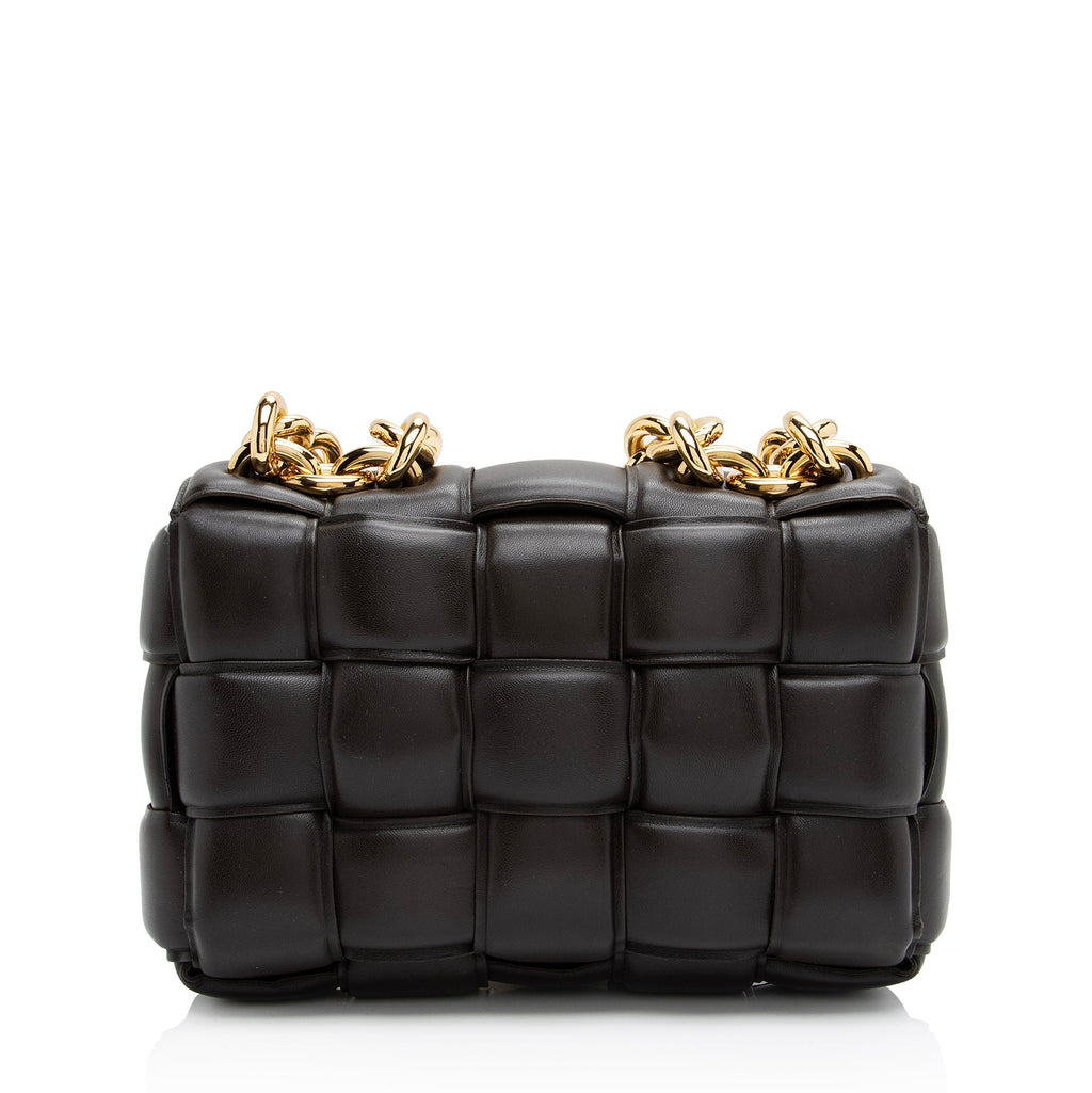 Bottega Veneta Lambskin Cassette Chain Maxi Shoulder Bag (SHF-23058)