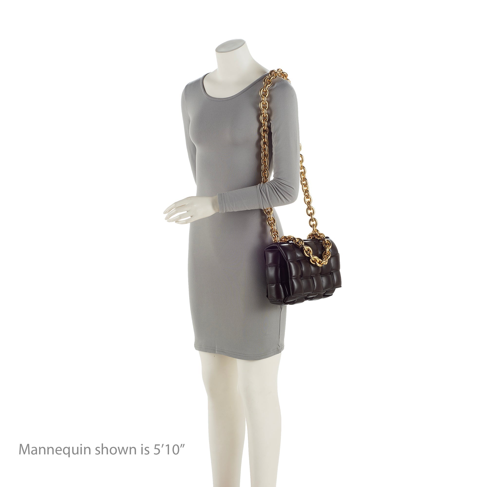 Bottega Veneta Lambskin Cassette Chain Maxi Shoulder Bag (SHF-23058)
