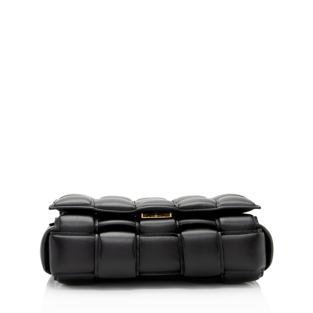 Bottega Veneta Lambskin Cassette Chain Maxi Shoulder Bag (SHF-xyxd6R)