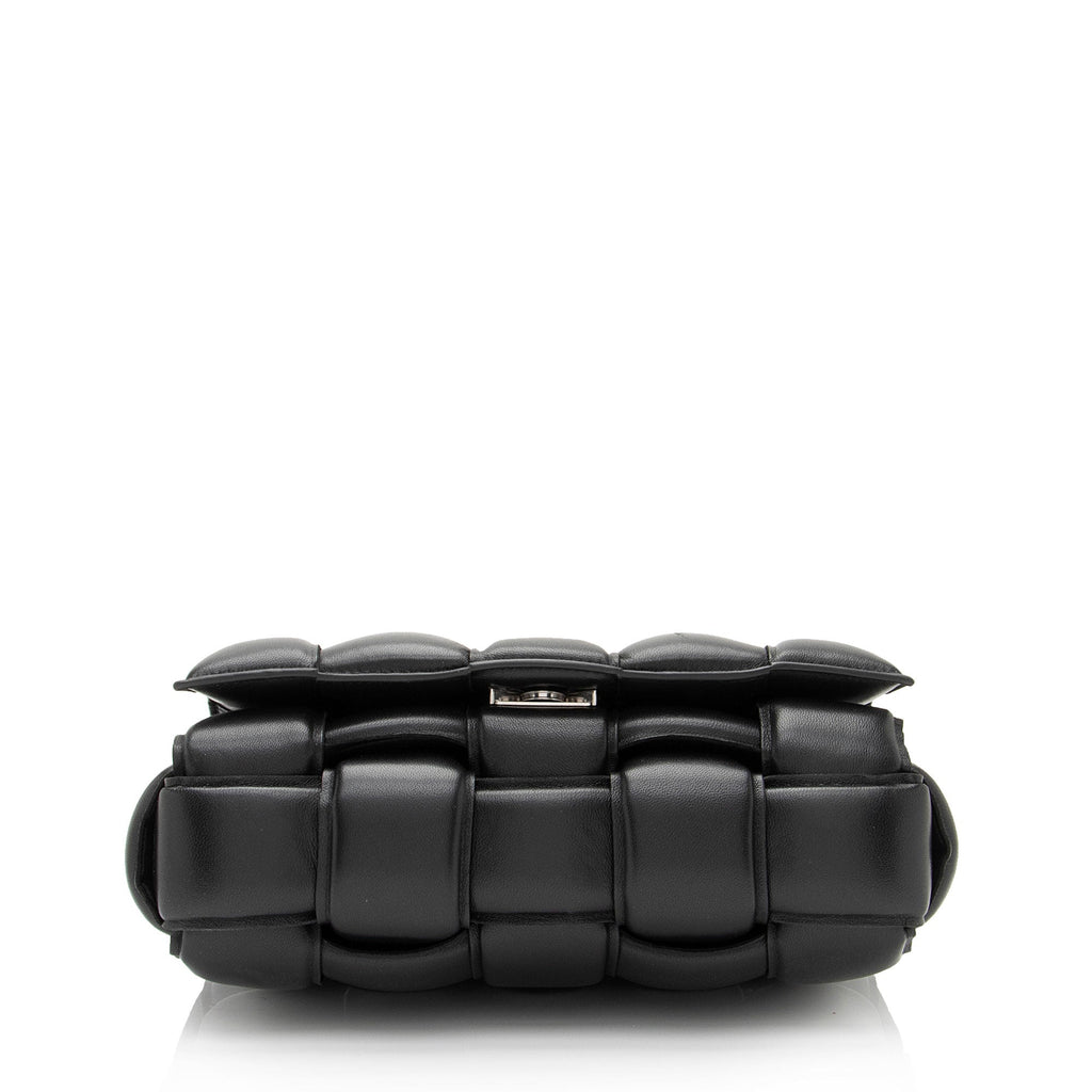 Bottega Veneta Lambskin Cassette Chain Maxi Shoulder Bag (SHF-JbNRjz)