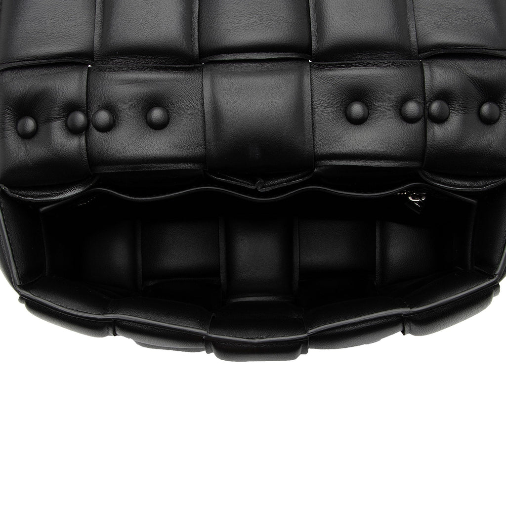 Bottega Veneta Lambskin Cassette Chain Maxi Shoulder Bag (SHF-JbNRjz)