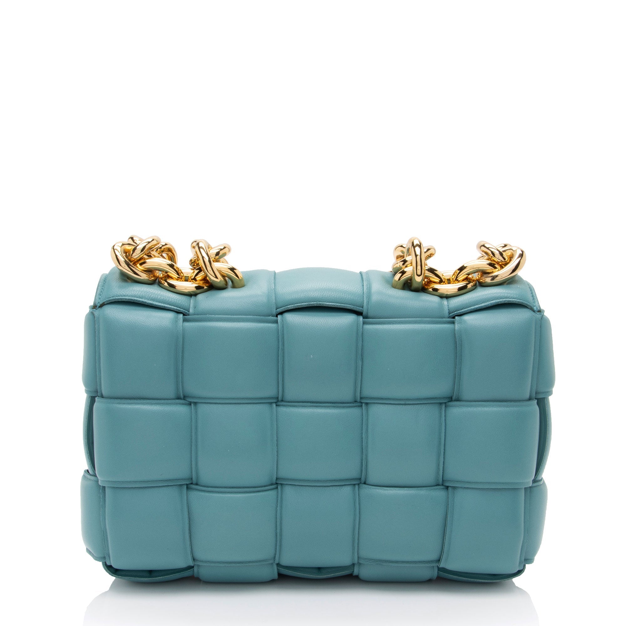 Bottega Veneta Lambskin Cassette Chain Maxi Shoulder Bag (SHF-0QZNRJ)