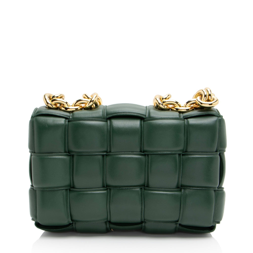 Bottega Veneta Lambskin Cassette Chain Maxi Shoulder Bag (SHF-FiotNd)