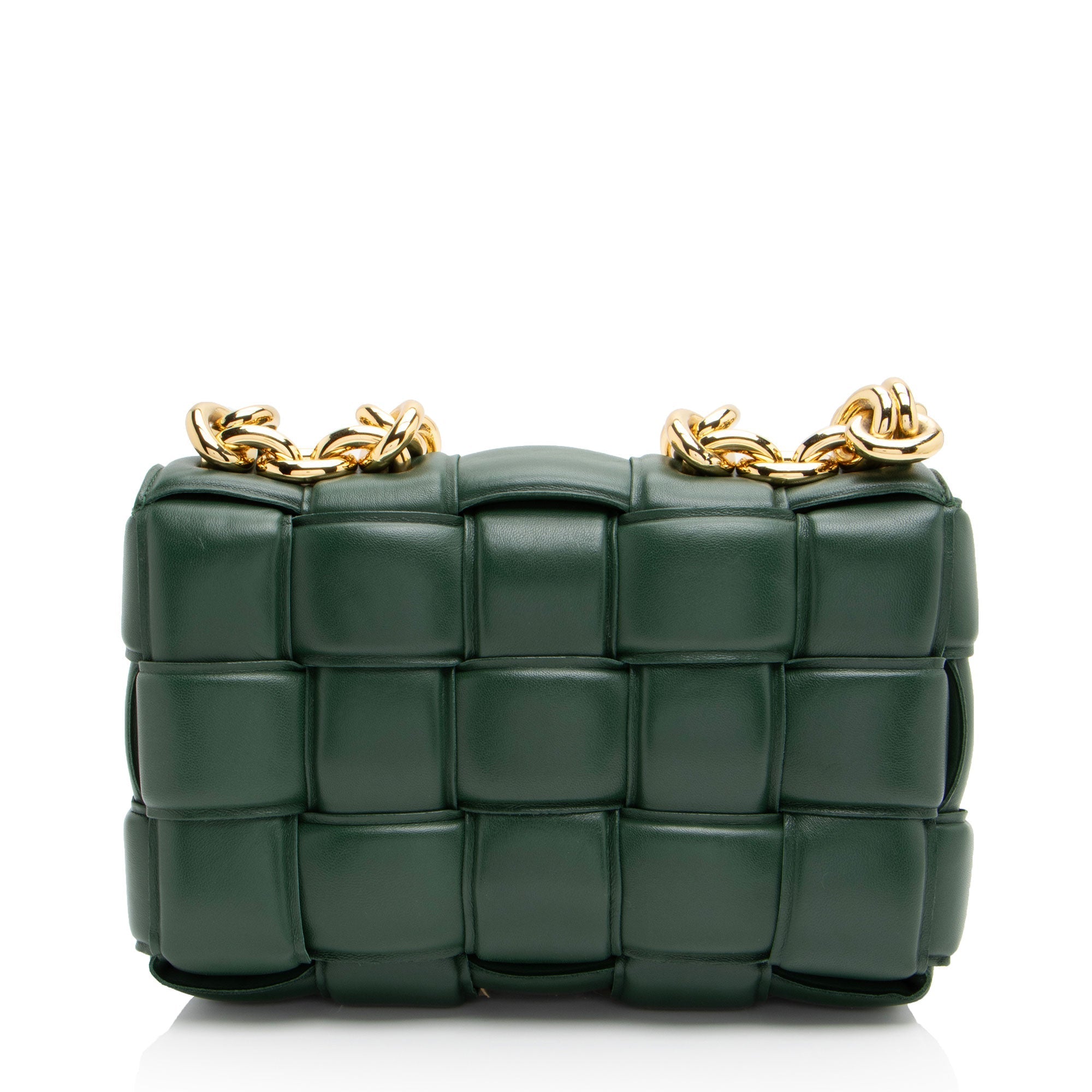 Bottega Veneta Lambskin Cassette Chain Maxi Shoulder Bag (SHF-FiotNd)