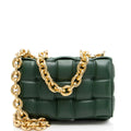 Bottega Veneta Lambskin Cassette Chain Maxi Shoulder Bag (SHF-FiotNd)